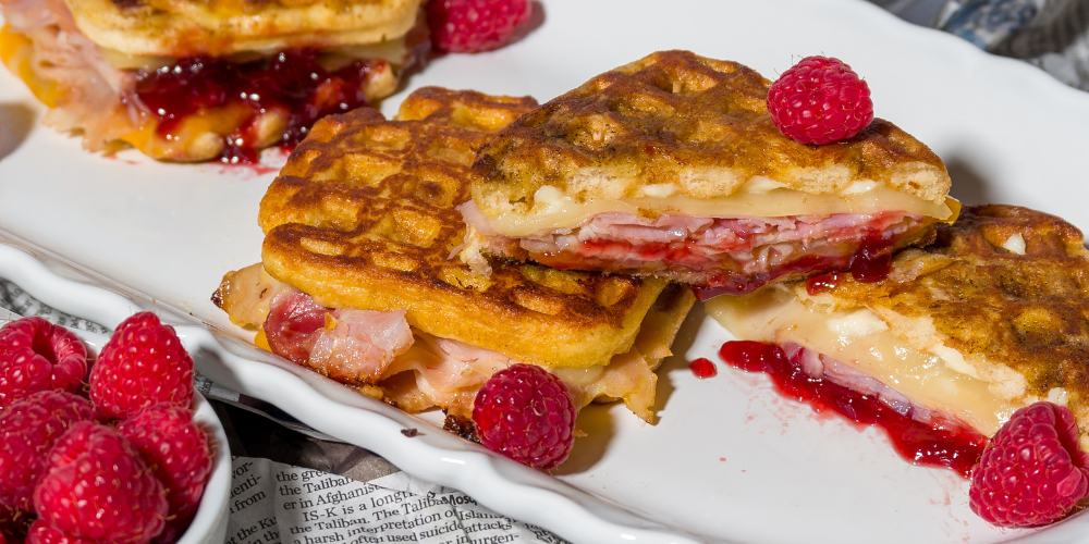 Ham & Swiss Mini Waffles, Recipe